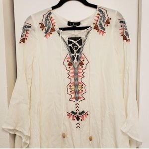 NWT - White Boho/Floral Lulu’s Dress
